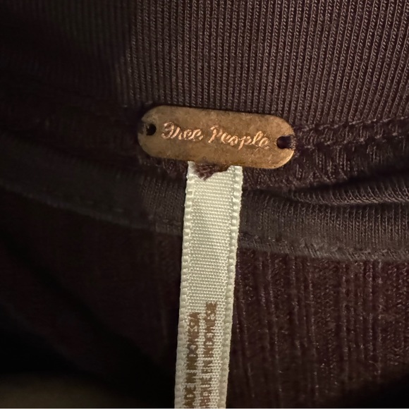 Free People Ribbed Maxi Dress Espresso Brown | Size Large | Mock Neck Slit Dress - Picture 3 of 6